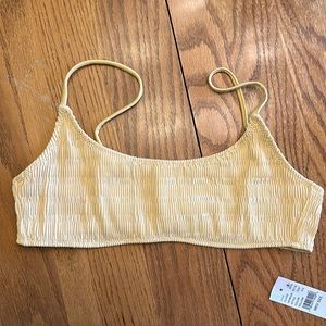 Pacsun yellow scrunch fabric bikini top
